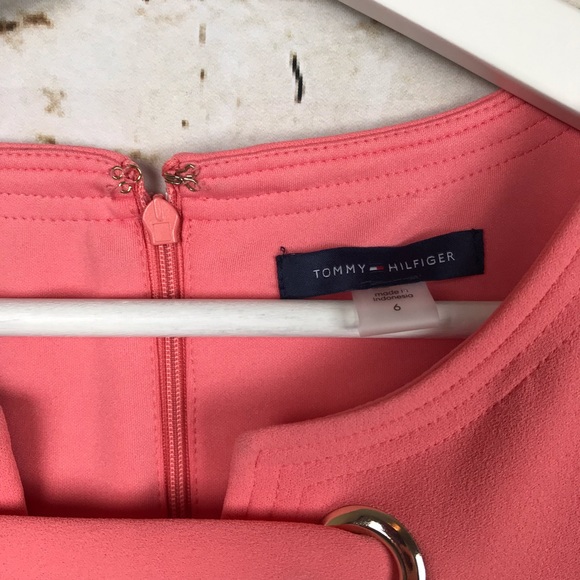 Tommy Hilfiger Scuba Crepe Grommet Top Dress Pink - Picture 3 of 7